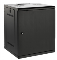 Серверный шкаф 19" 12U AW6412E (600x450x635мм), настенный, 1 секция, металл. дверь, черный, RackPro